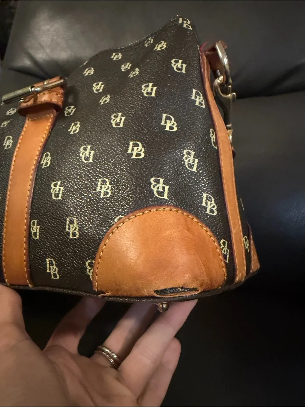 Dooney & Bourke Signature Satchel With Monogram Logo
